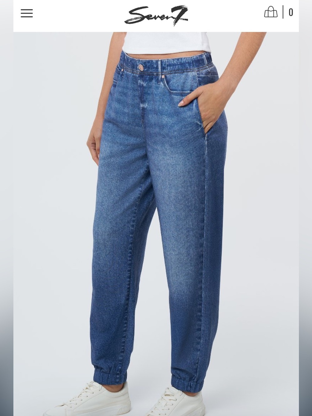 MWOT Seven Denim Illusion Cotton Terry Sweatpant Jean Jogger - Blue